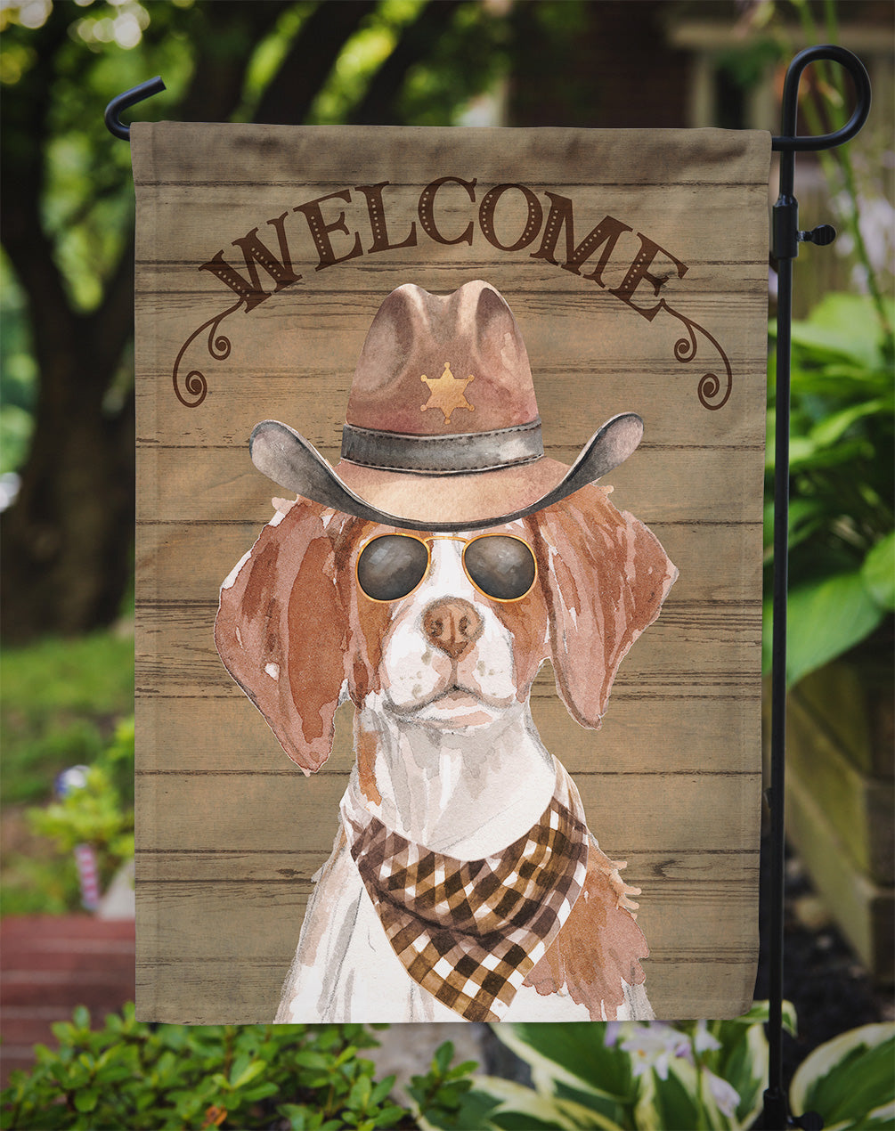 Brittany Country Dog Flag Garden Size CK6294GF  the-store.com.