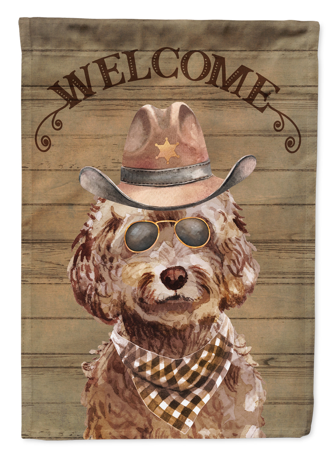 Brown Cockapoo Country Dog Flag Garden Size CK6295GF  the-store.com.