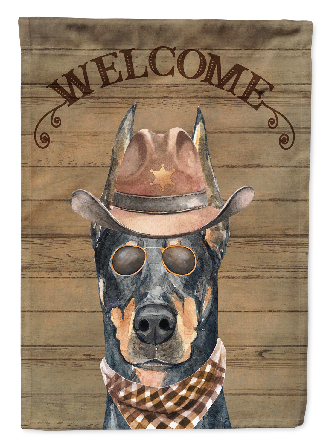 Doberman Pinscher #2 Country Dog Flag Canvas House Size CK6320CHF  the-store.com.