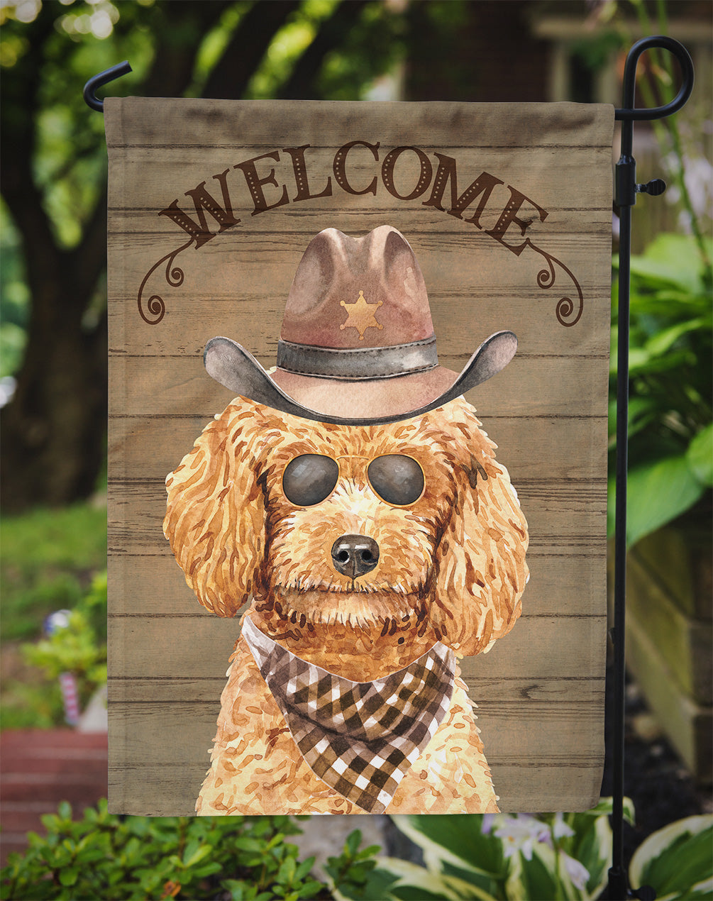 Poodle Country Dog Flag Garden Size CK6325GF  the-store.com.