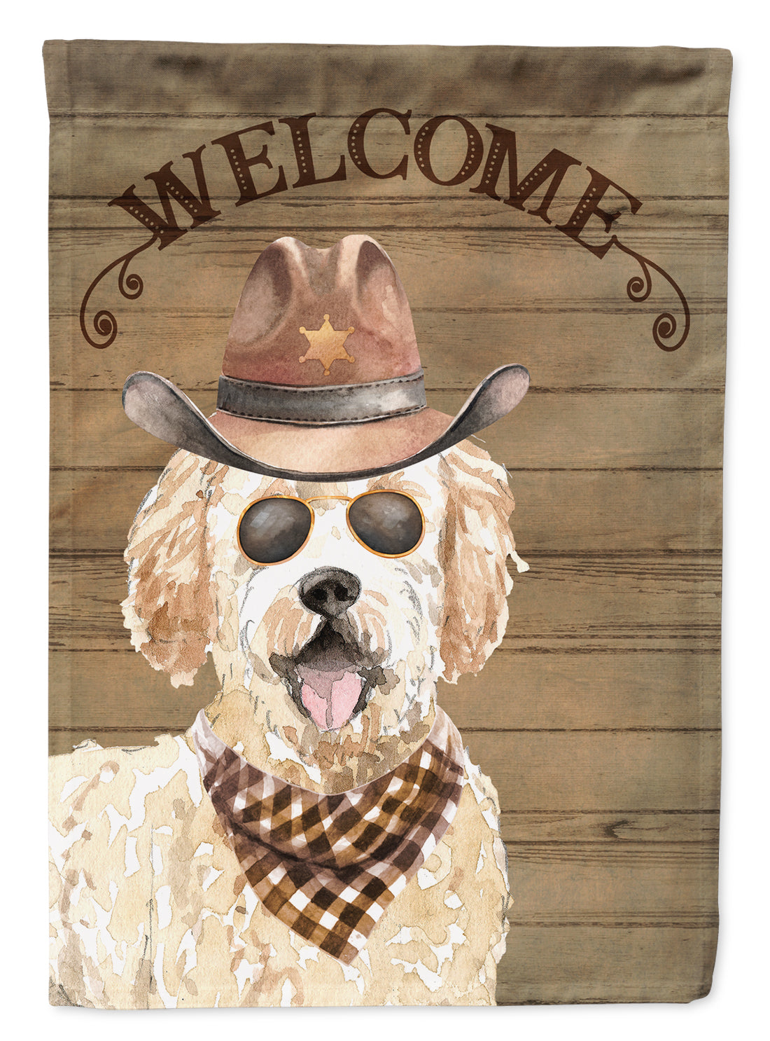 Goldendoodle Country Dog Flag Canvas House Size CK6332CHF  the-store.com.