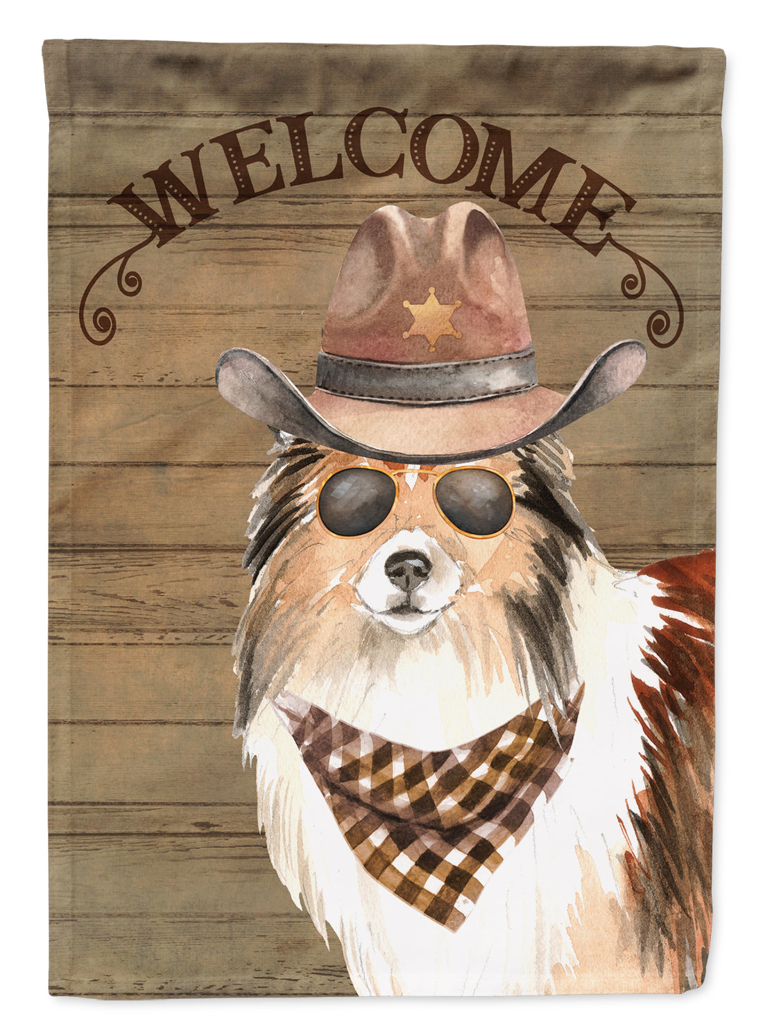 Sheltie Shetland Sheepdog #2 Country Dog Flag Canvas House Size CK6360CHF  the-store.com.