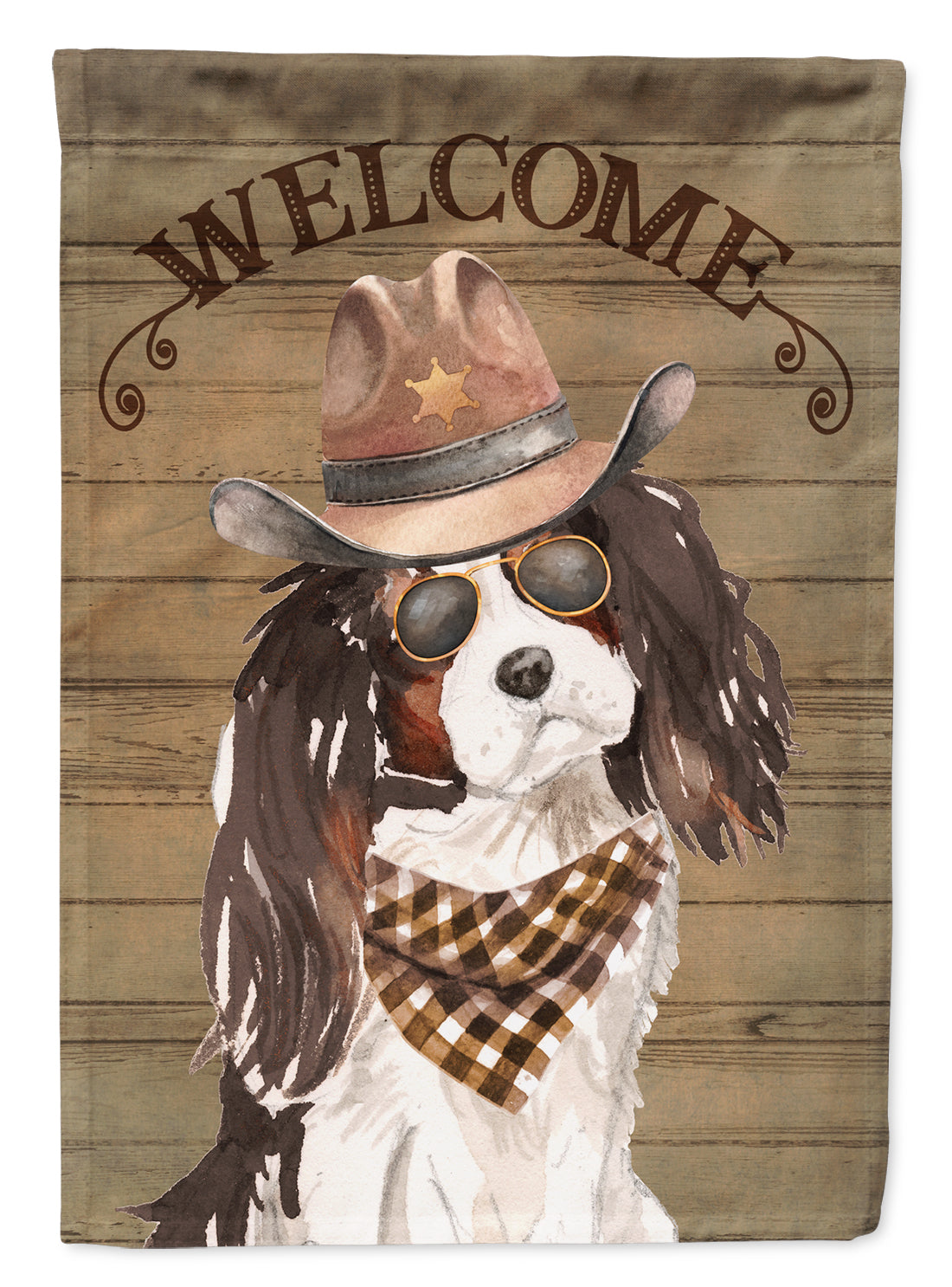 Tricolor Cavalier Spaniel Country Dog Flag Garden Size CK6371GF  the-store.com.