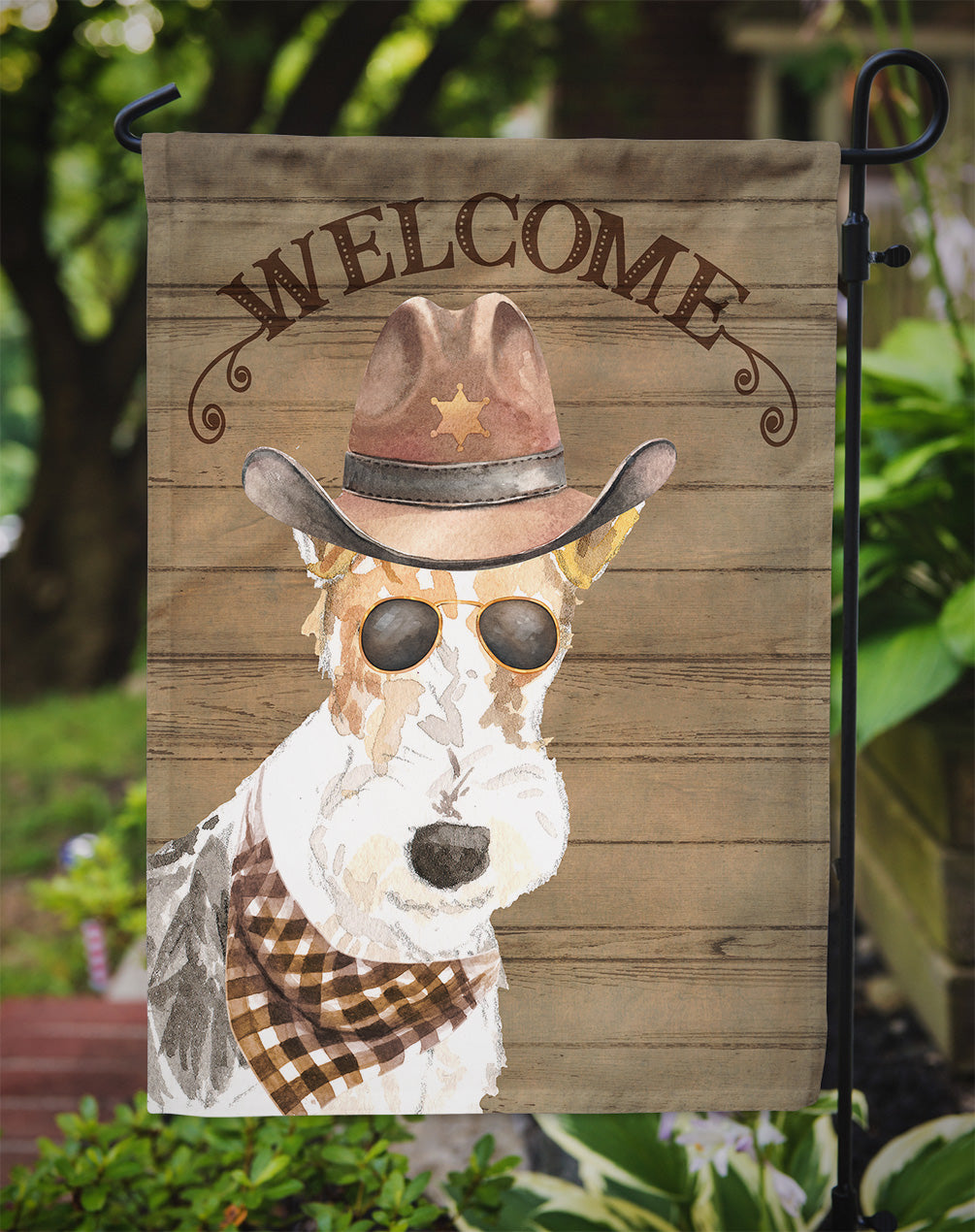 Fox Terrier Country Dog Flag Garden Size CK6378GF  the-store.com.