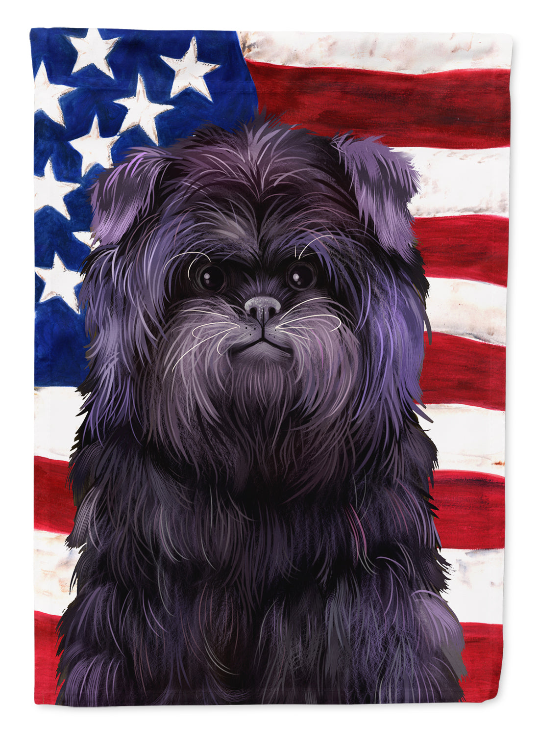 Affenpinscher American Flag Flag Canvas House Size CK6382CHF  the-store.com.