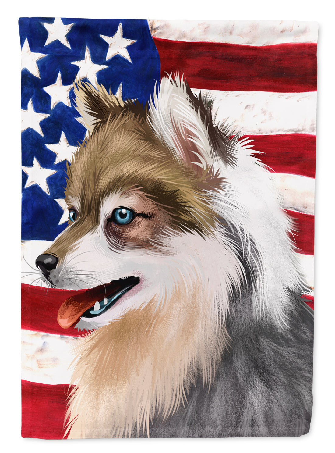 Alaskan Klee Kai American Flag Flag Canvas House Size CK6390CHF  the-store.com.