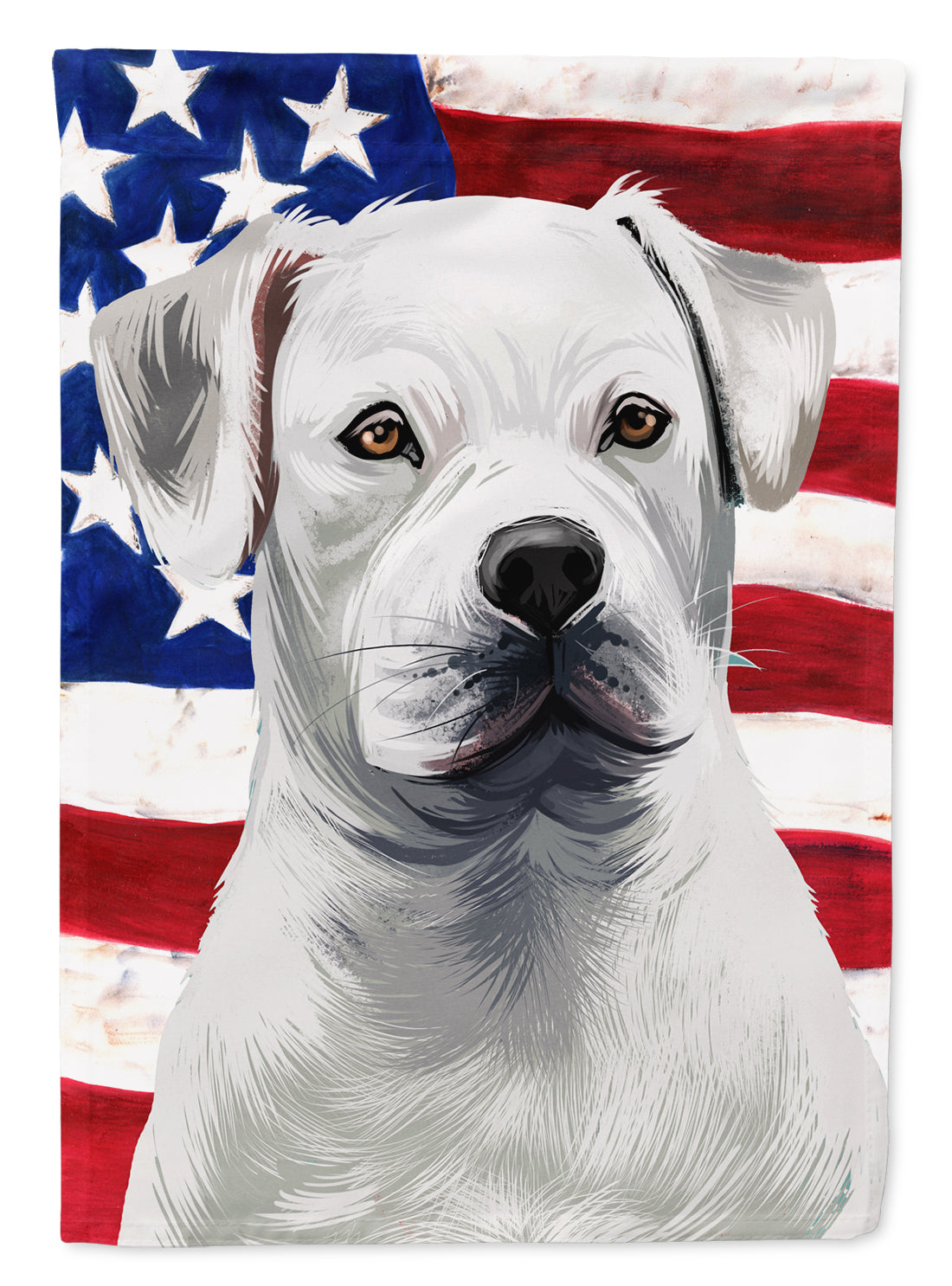 American Bulldog American Flag Flag Canvas House Size CK6395CHF  the-store.com.