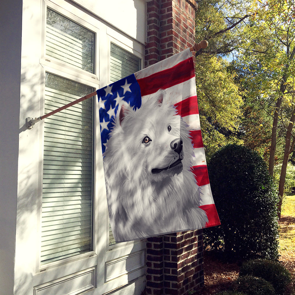 American Eskimo Dog American Flag Flag Canvas House Size CK6398CHF  the-store.com.