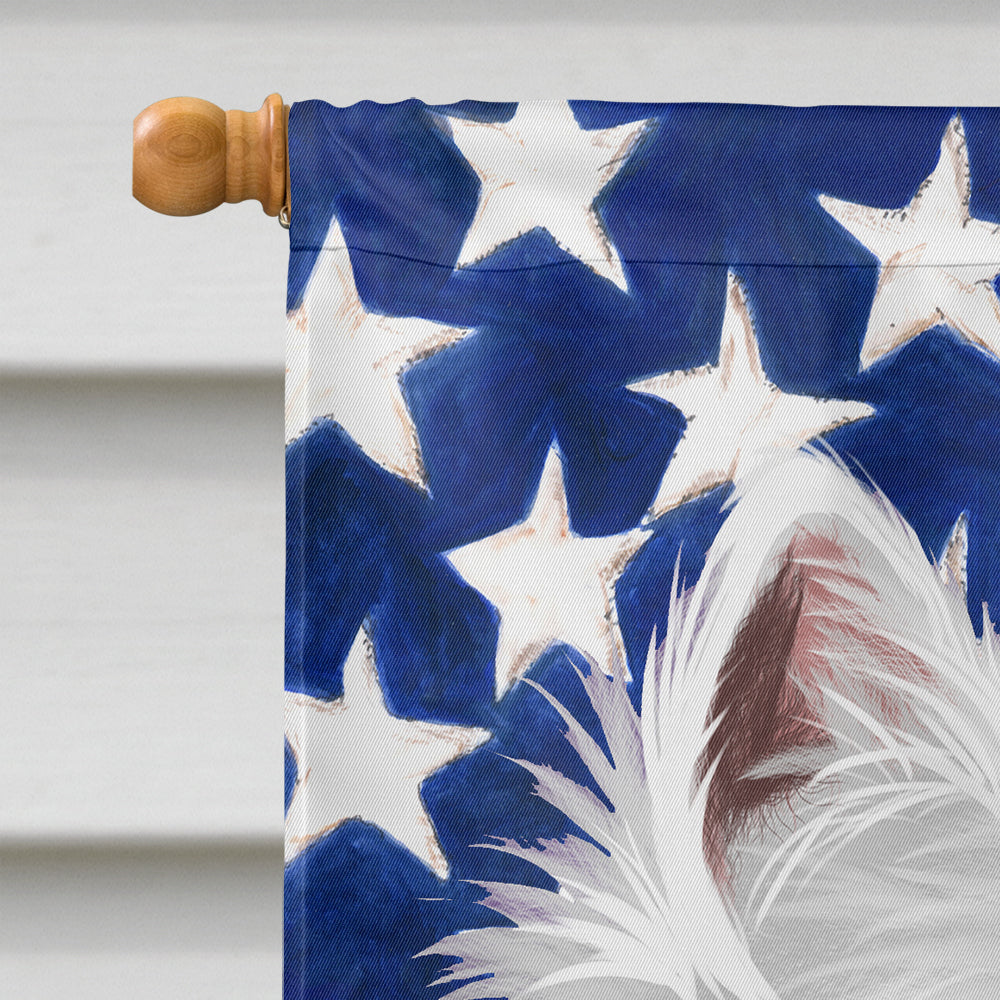 American Eskimo Dog American Flag Flag Canvas House Size CK6398CHF  the-store.com.