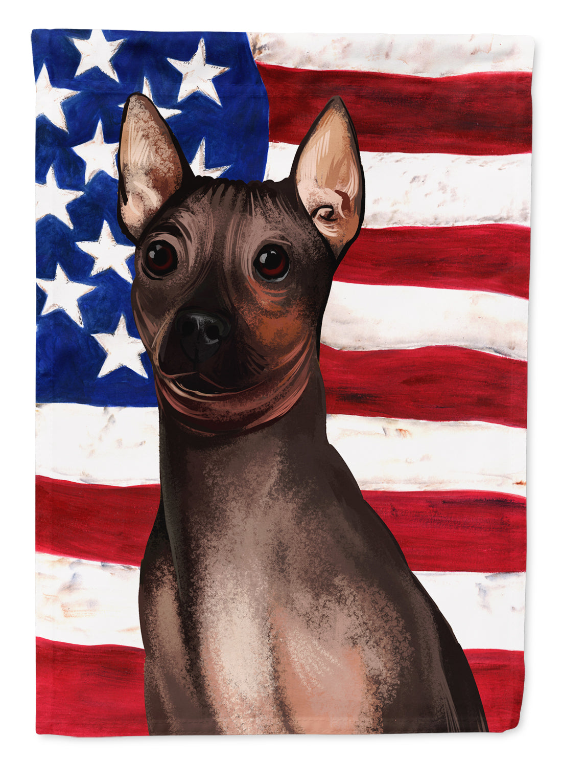 American Hairless Terrier American Flag Flag Canvas House Size CK6400CHF  the-store.com.