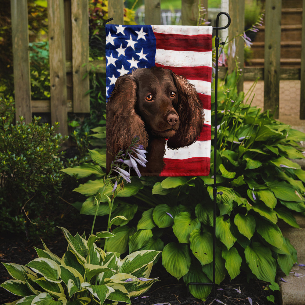 American Water Spaniel  American Flag Flag Garden Size CK6402GF  the-store.com.