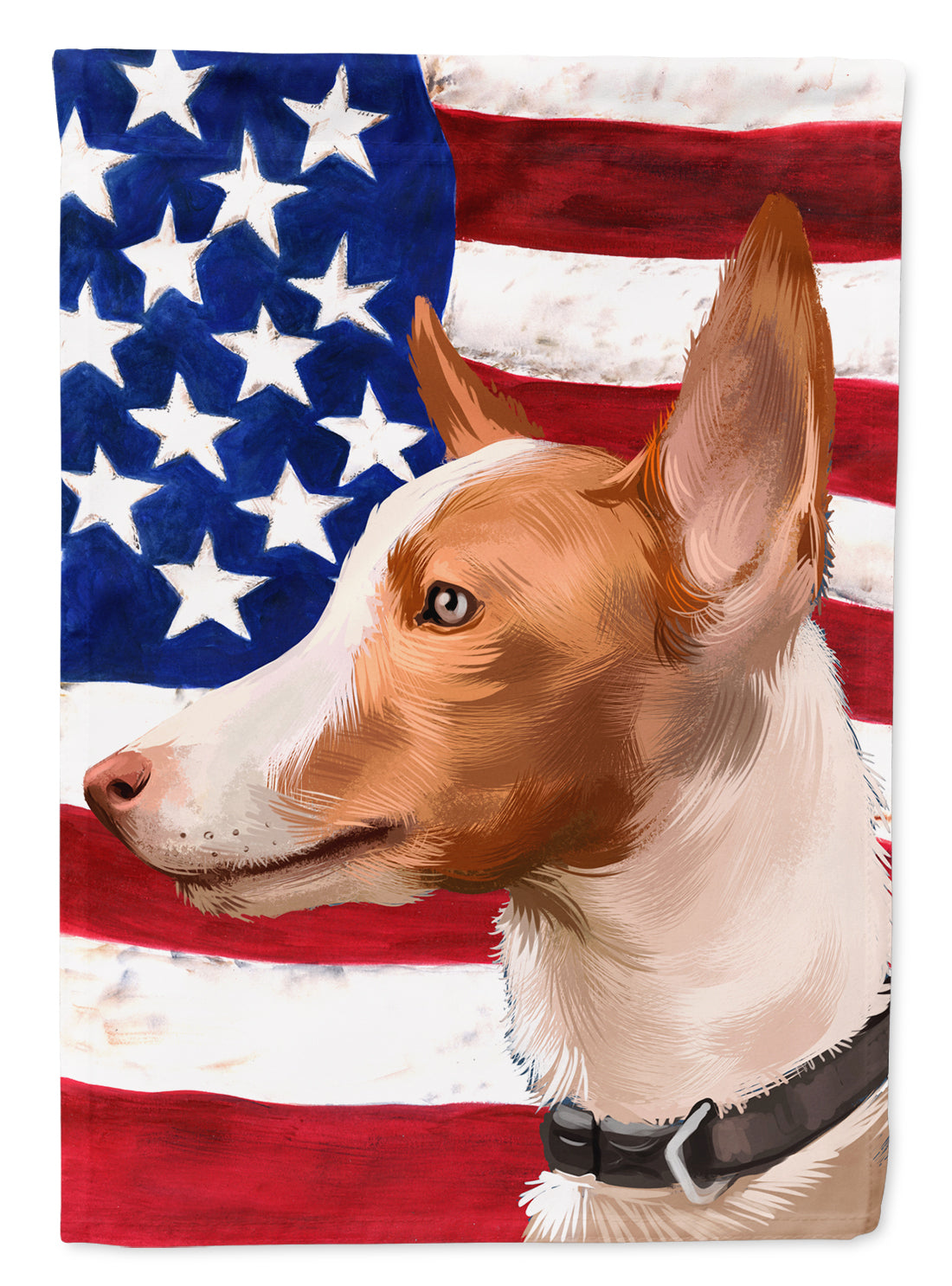 Andalusian Hound Dog American Flag Flag Garden Size CK6404GF  the-store.com.