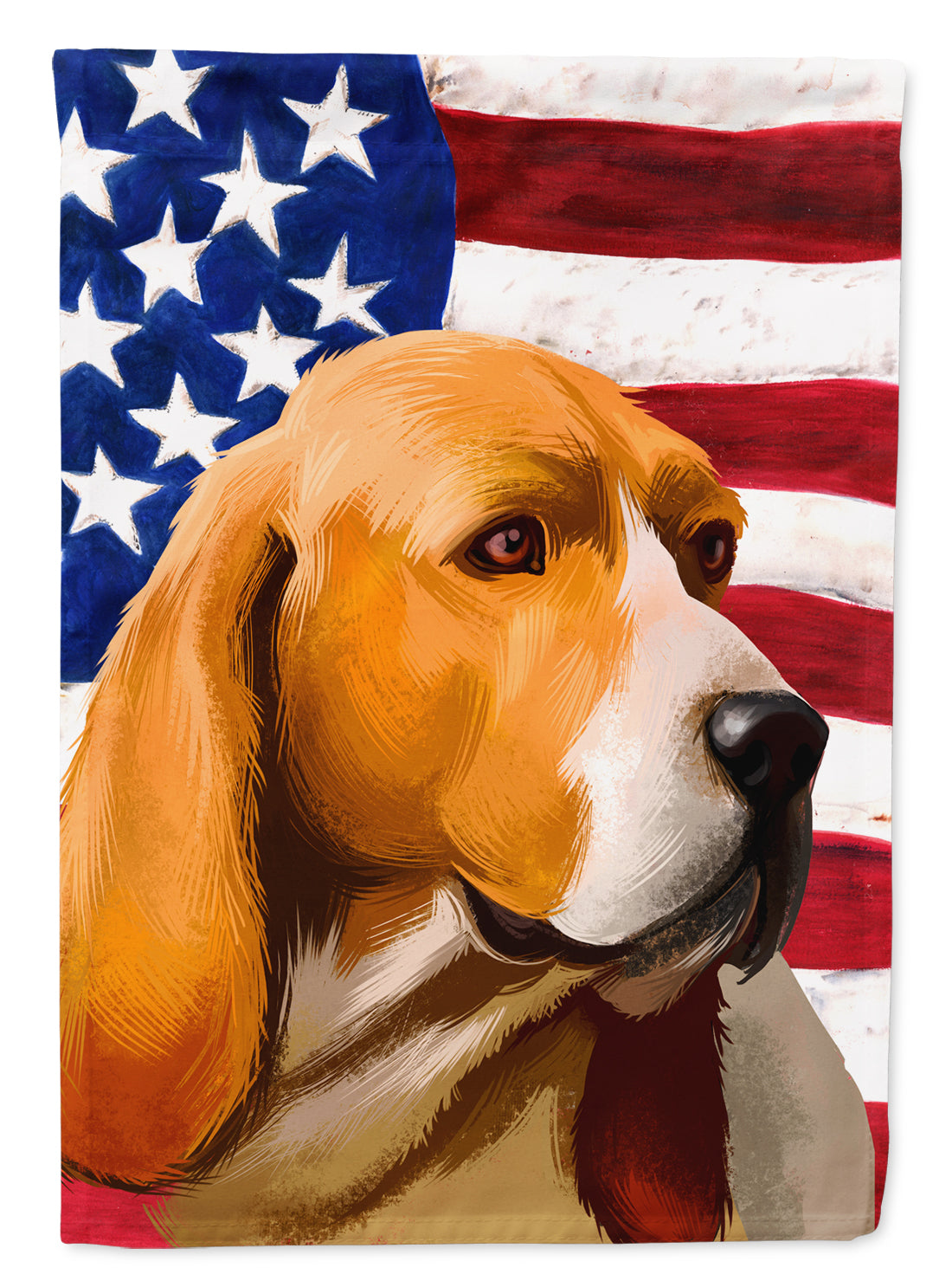 Artois Hound Dog American Flag Flag Canvas House Size CK6409CHF  the-store.com.