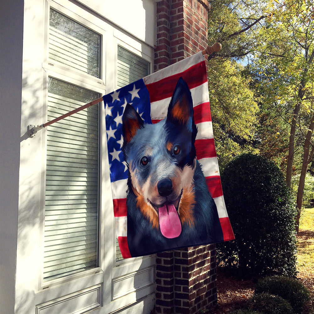 Australian Cattle Dog American Flag Flag Canvas House Size CK6410CHF  the-store.com.