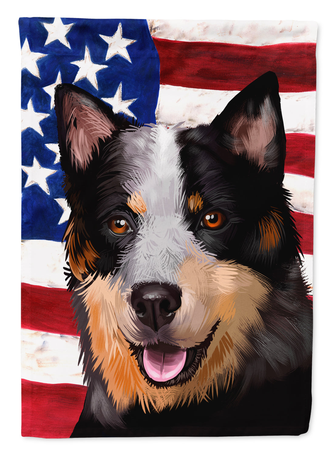 Australian Stumpy Tail Cattle Dog American Flag Flag Canvas House Size CK6413CHF  the-store.com.