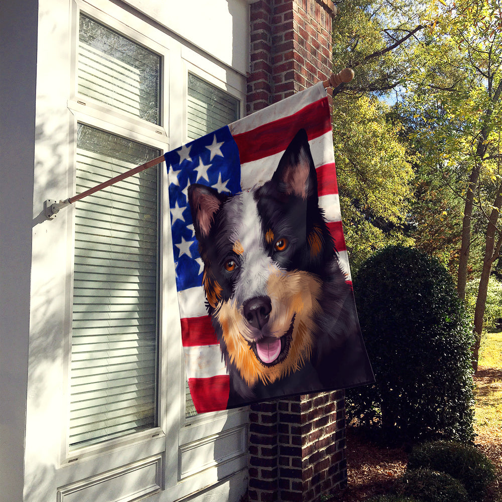 Australian Stumpy Tail Cattle Dog American Flag Flag Canvas House Size CK6413CHF  the-store.com.