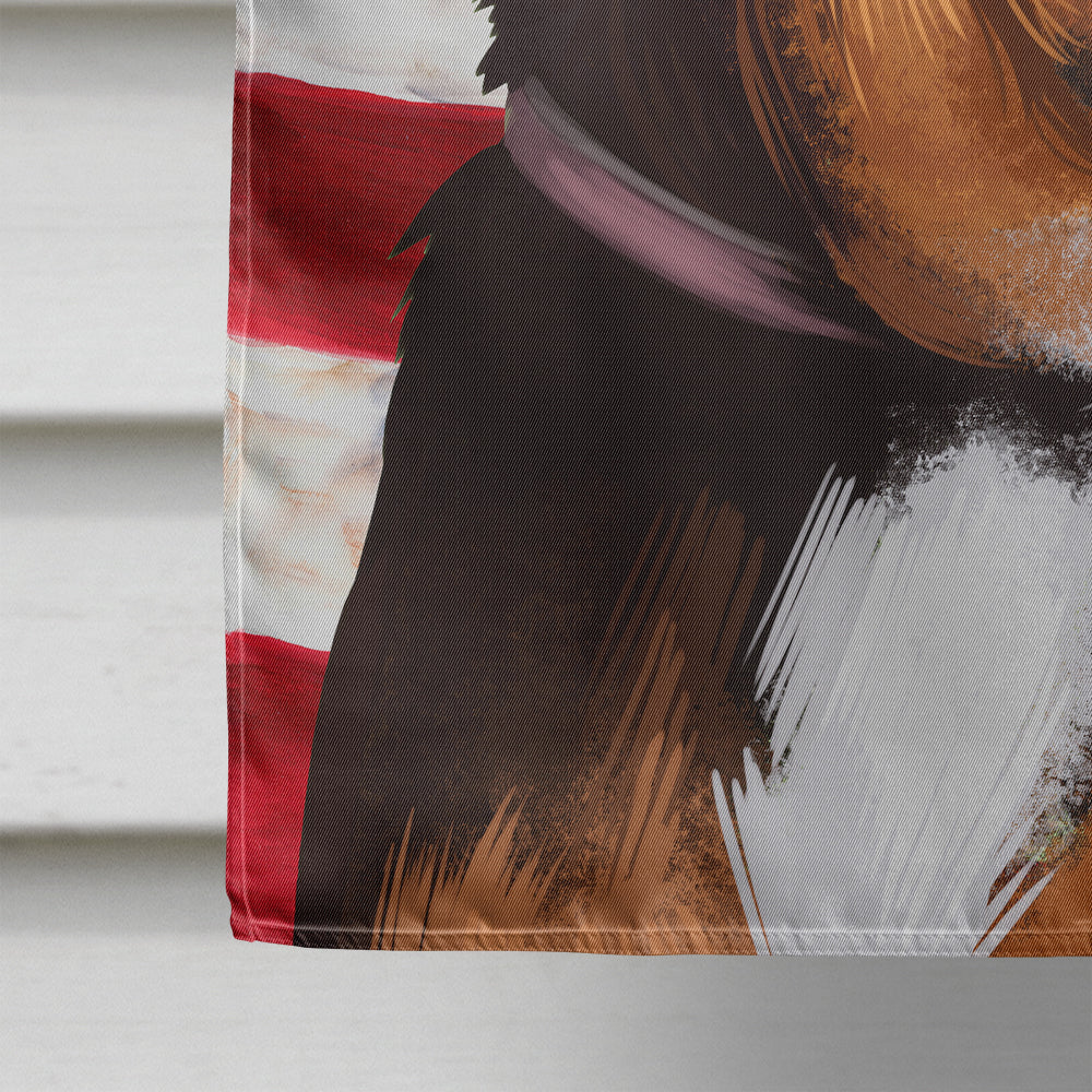 Austrian Black and Tan Hound American Flag Flag Canvas House Size CK6414CHF  the-store.com.