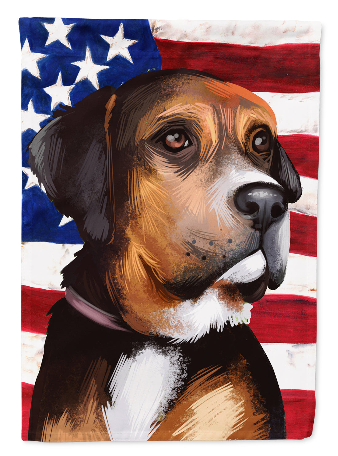 Austrian Black and Tan Hound American Flag Flag Garden Size CK6414GF  the-store.com.