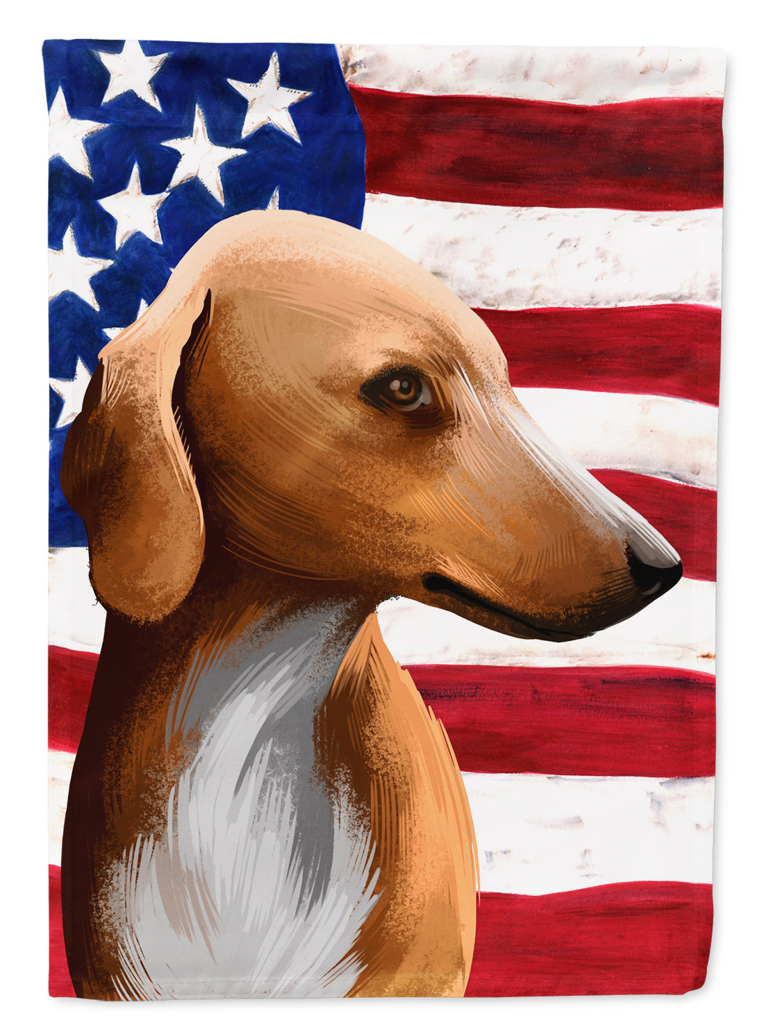 Azawakh Hound American Flag Flag Canvas House Size CK6416CHF  the-store.com.