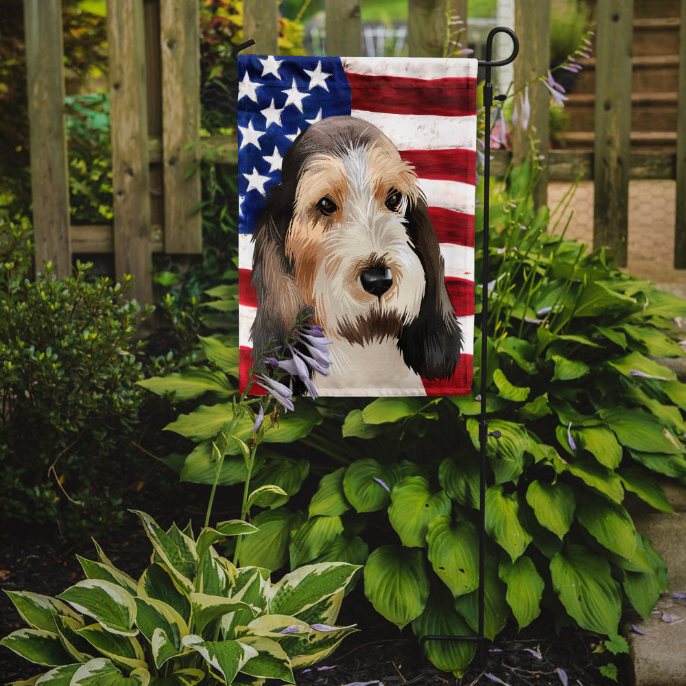 Grand Basset Griffon Vendeen American Flag Flag Garden Size CK6419GF  the-store.com.