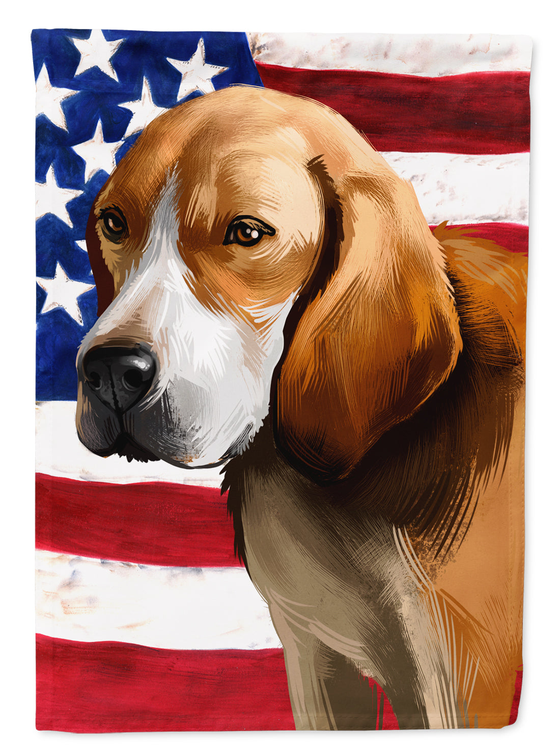 Beagle-Harrier American Flag Flag Canvas House Size CK6422CHF  the-store.com.