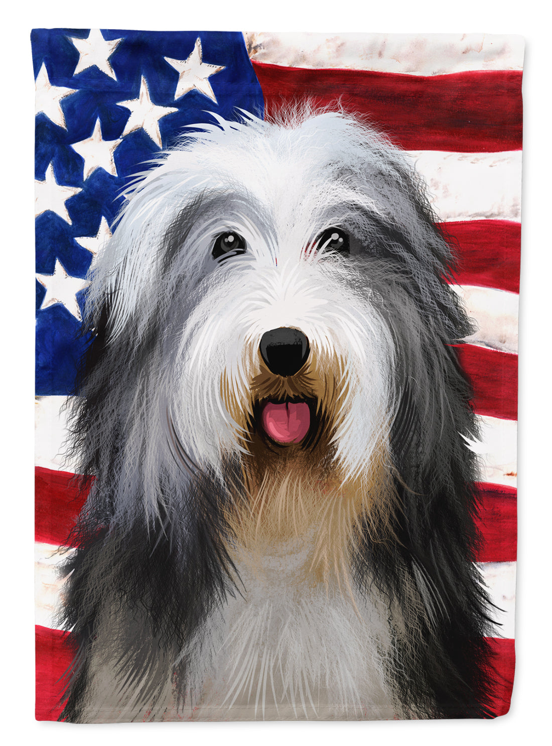 Bearded Collie American Flag Flag Garden Size CK6423GF  the-store.com.