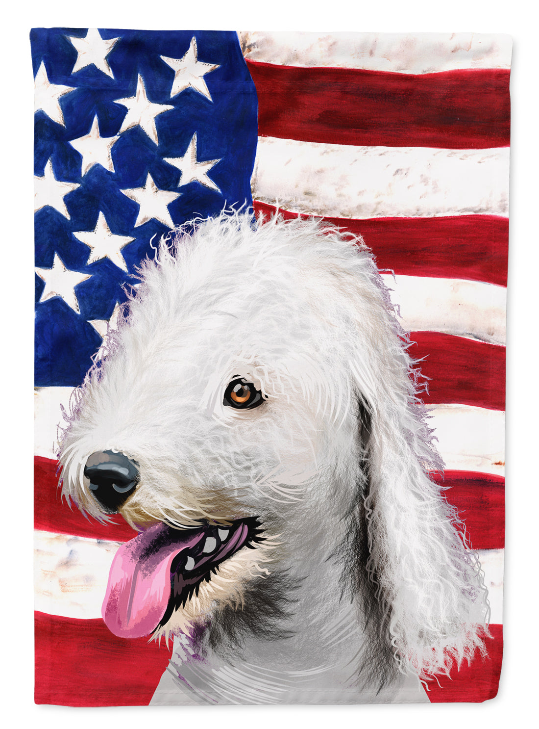 Bedlington Terrier American Flag Flag Canvas House Size CK6425CHF  the-store.com.