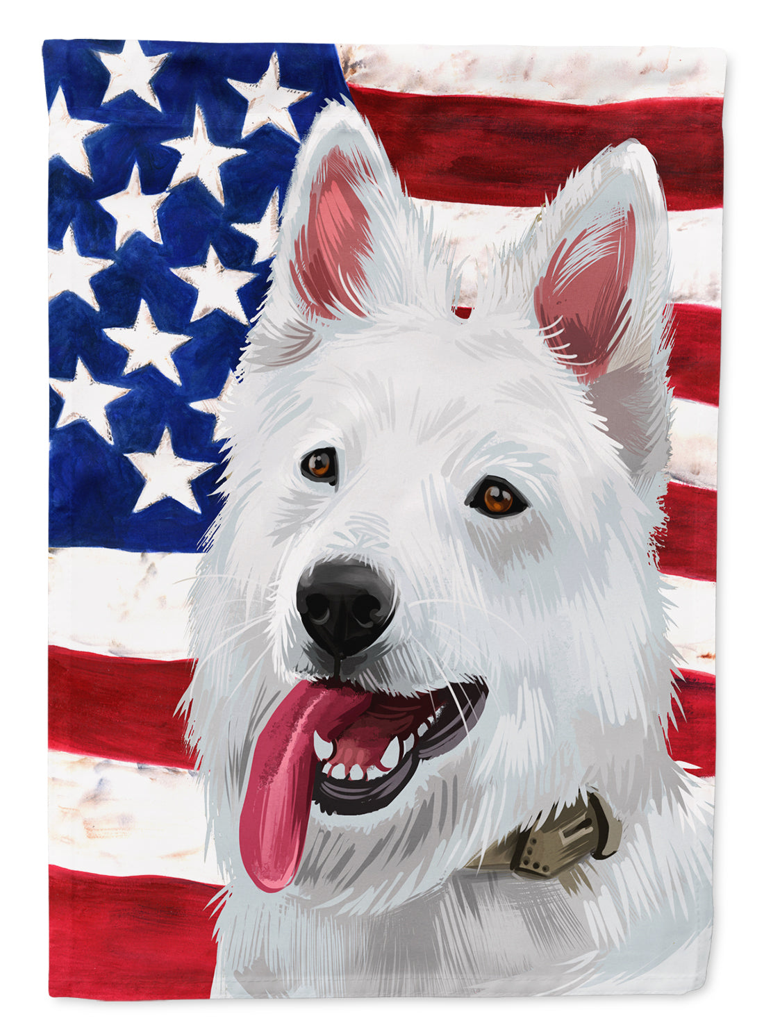 Berger Blanc Suisse American Flag Flag Canvas House Size CK6431CHF  the-store.com.