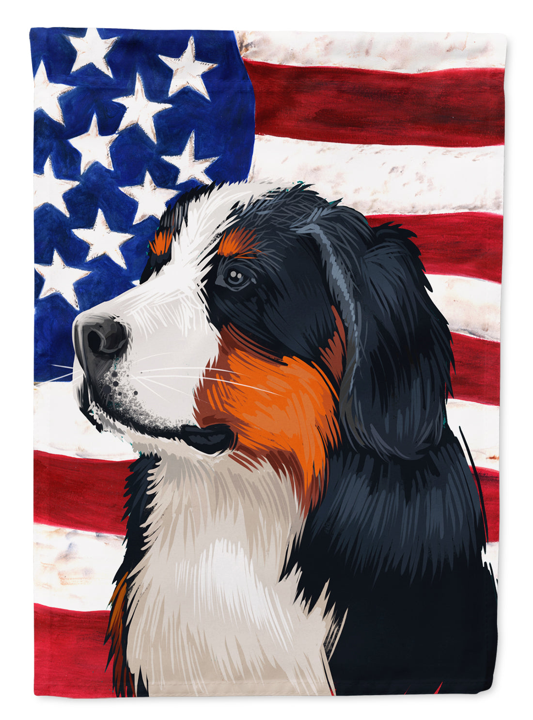 Bernese Mountain Dog American Flag Flag Canvas House Size CK6433CHF  the-store.com.