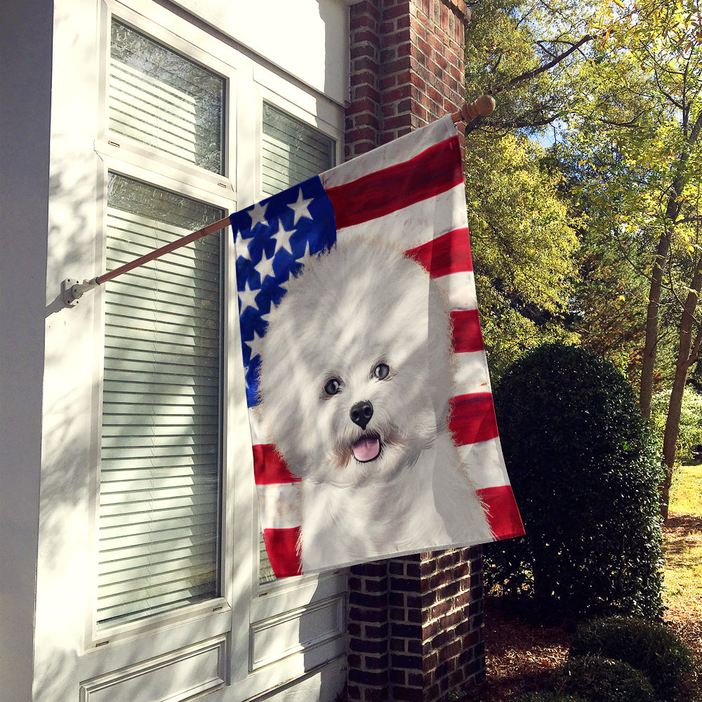 Bichon Frise  American Flag Flag Canvas House Size CK6434CHF  the-store.com.