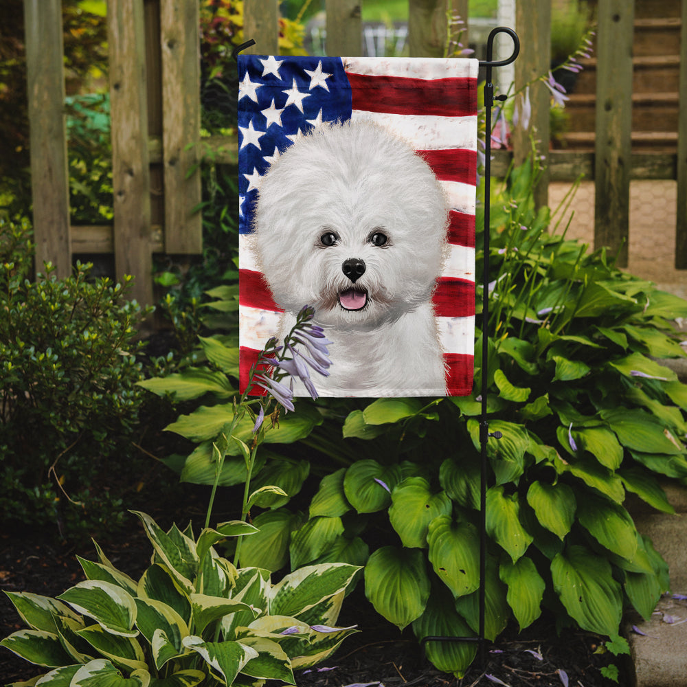 Bichon Frise  American Flag Flag Garden Size CK6434GF  the-store.com.