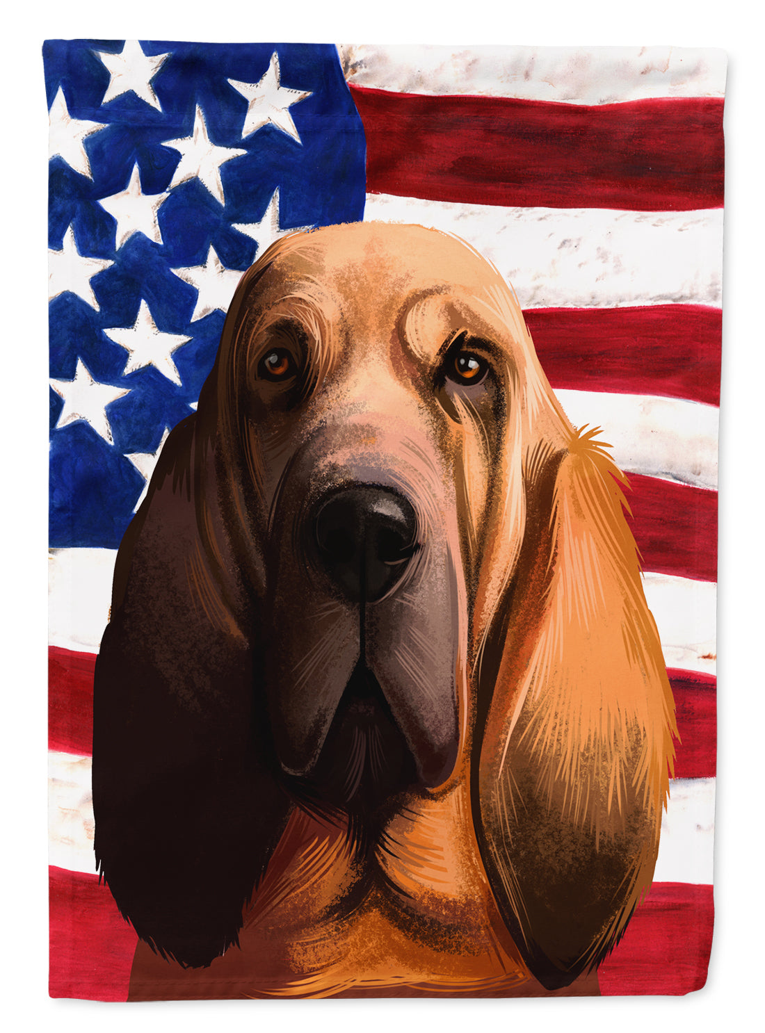 Bloodhound Dog American Flag Flag Canvas House Size CK6440CHF  the-store.com.