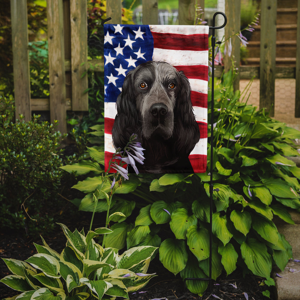 Blue Picardy Spaniel American Flag Flag Garden Size CK6443GF  the-store.com.