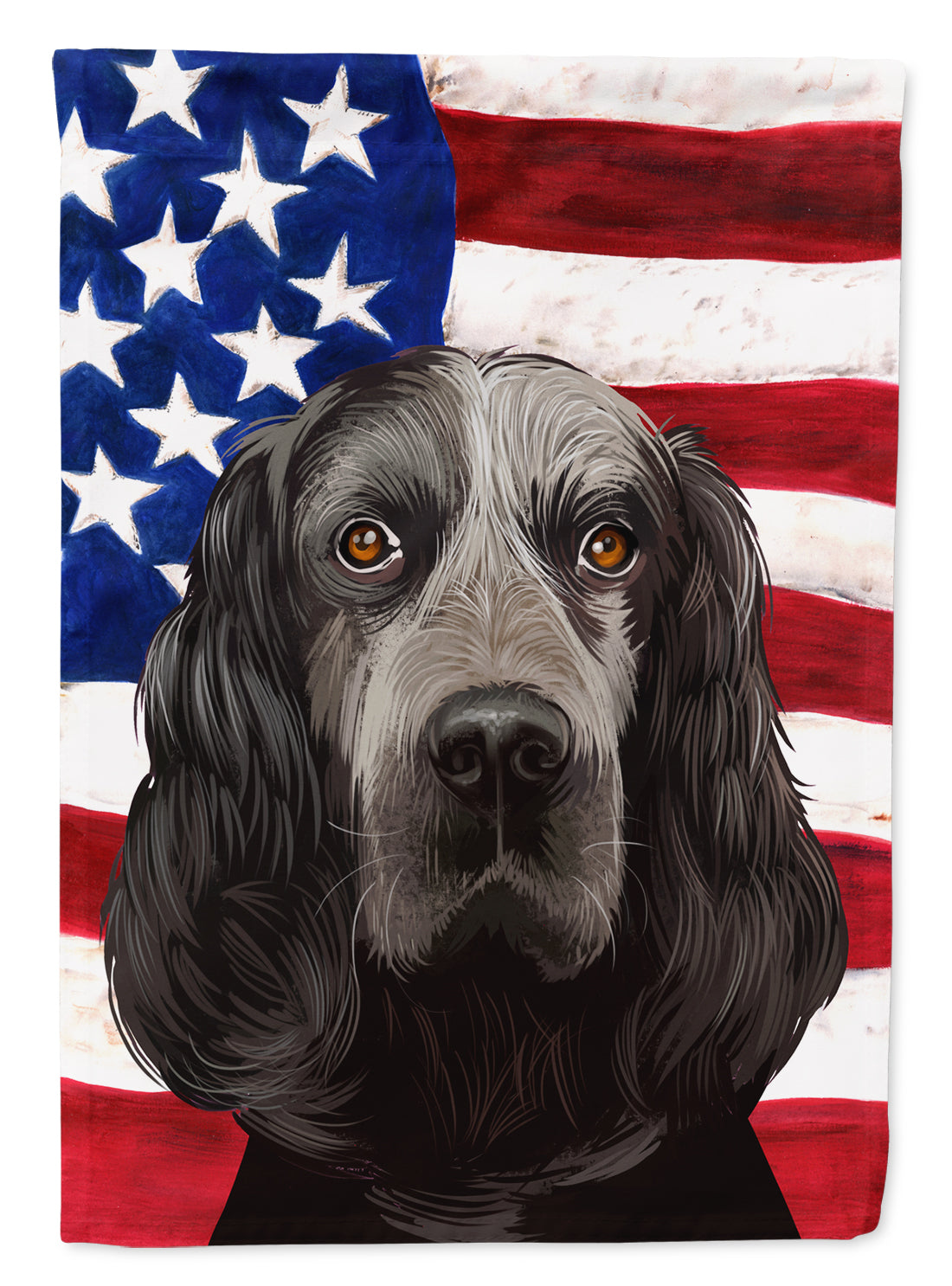 Blue Picardy Spaniel American Flag Flag Garden Size CK6443GF  the-store.com.