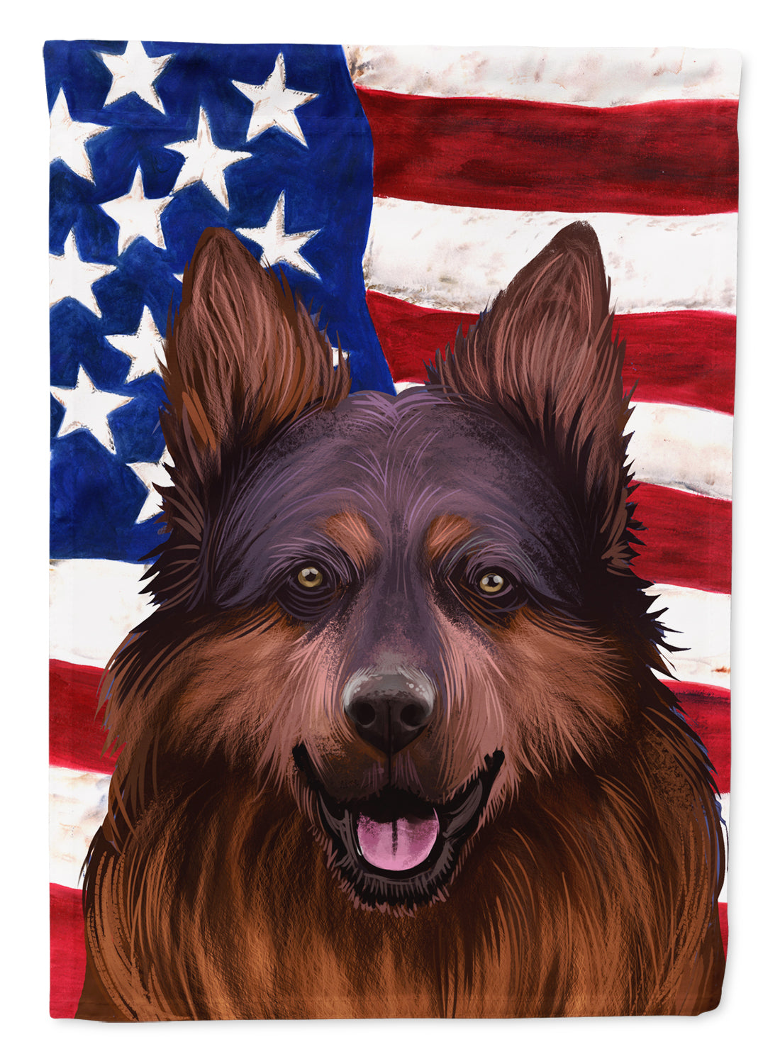 Bohemian Shepherd American Flag Flag Canvas House Size CK6445CHF  the-store.com.