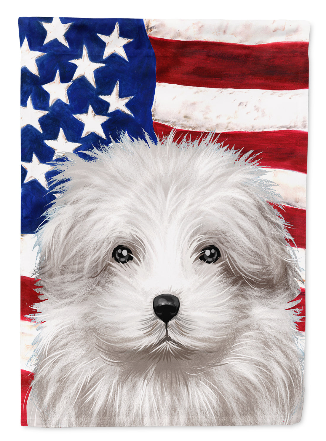 Bolognese Dog American Flag Flag Canvas House Size CK6446CHF  the-store.com.