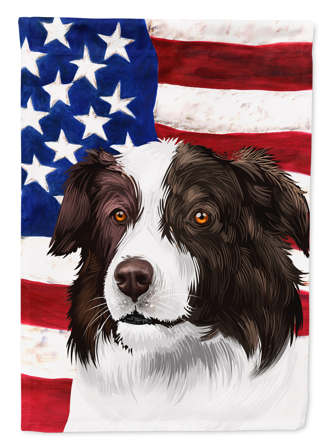 Border Collie Dog American Flag Flag Canvas House Size CK6447CHF  the-store.com.