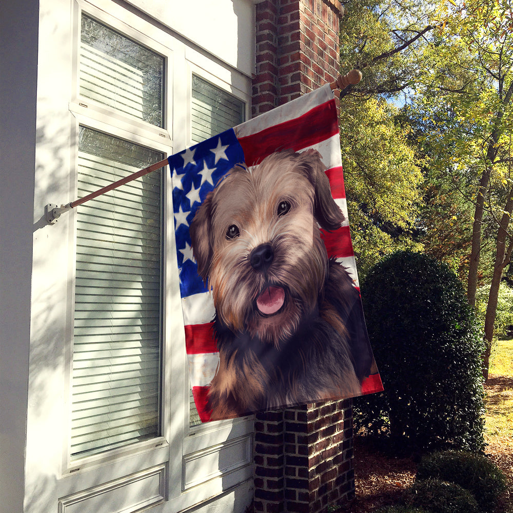 Border Terrier Dog American Flag Flag Canvas House Size CK6448CHF  the-store.com.