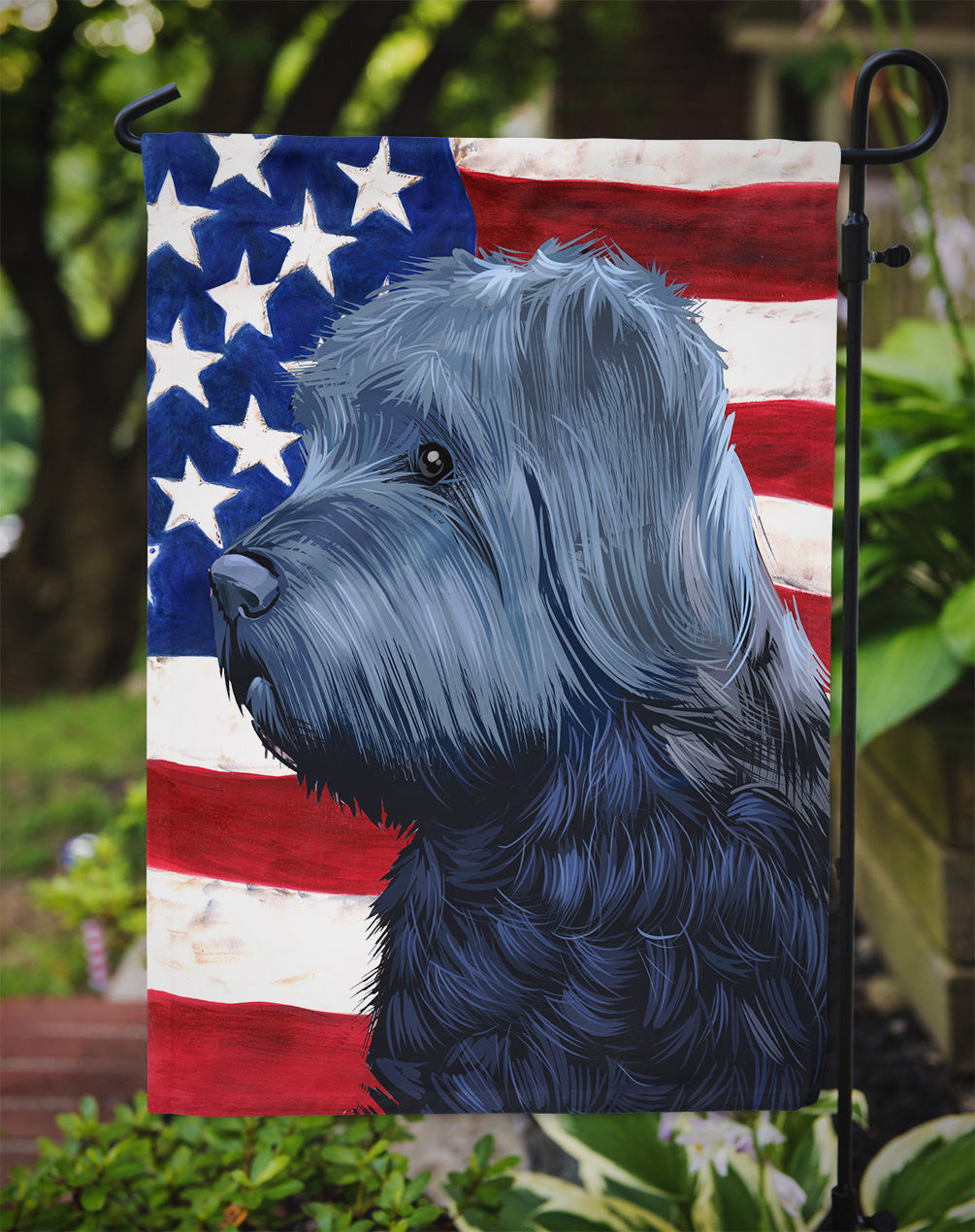 Bouvier des Flandres American Flag Flag Garden Size CK6453GF  the-store.com.