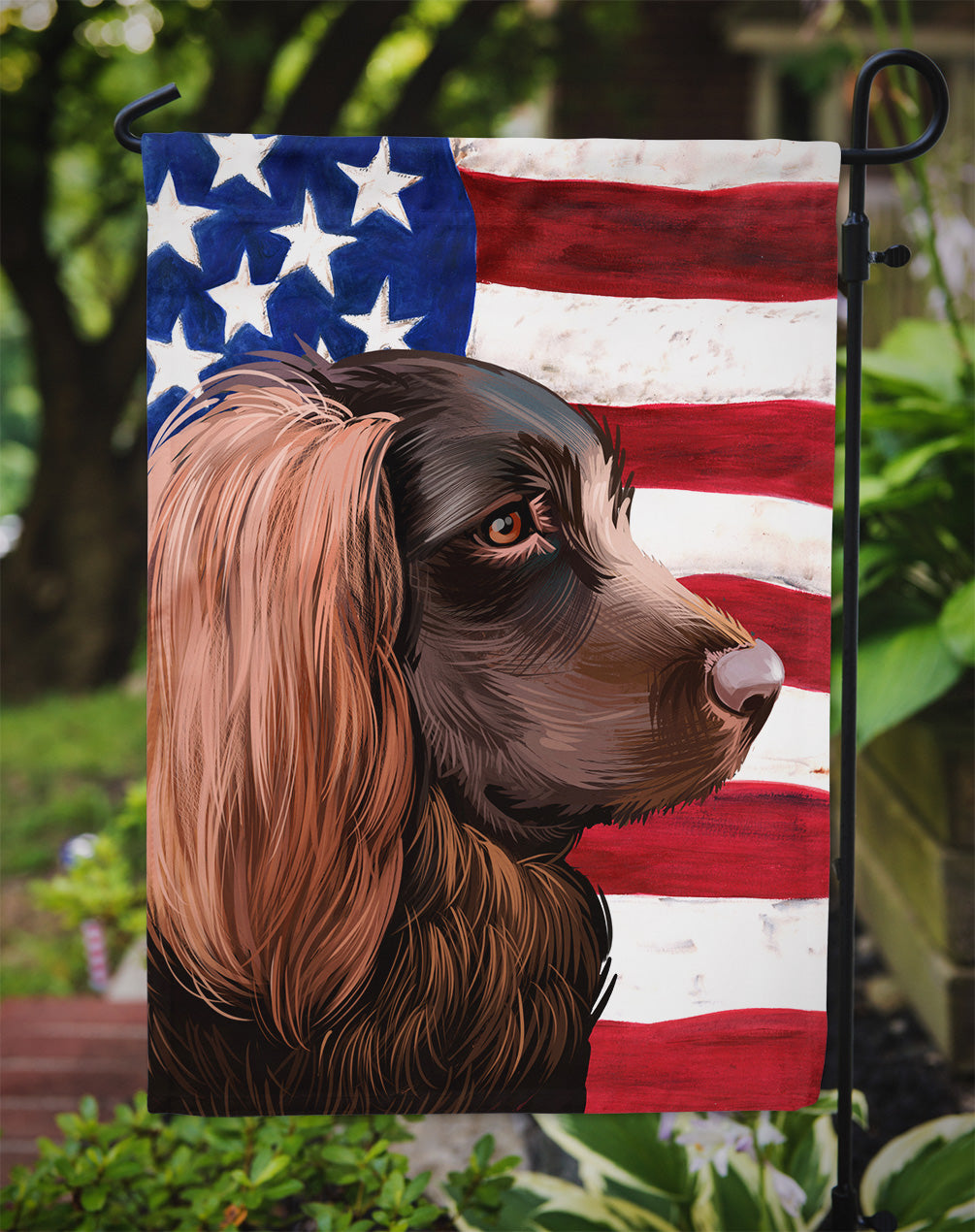 Boykin Spaniel Dog American Flag Flag Garden Size CK6455GF  the-store.com.