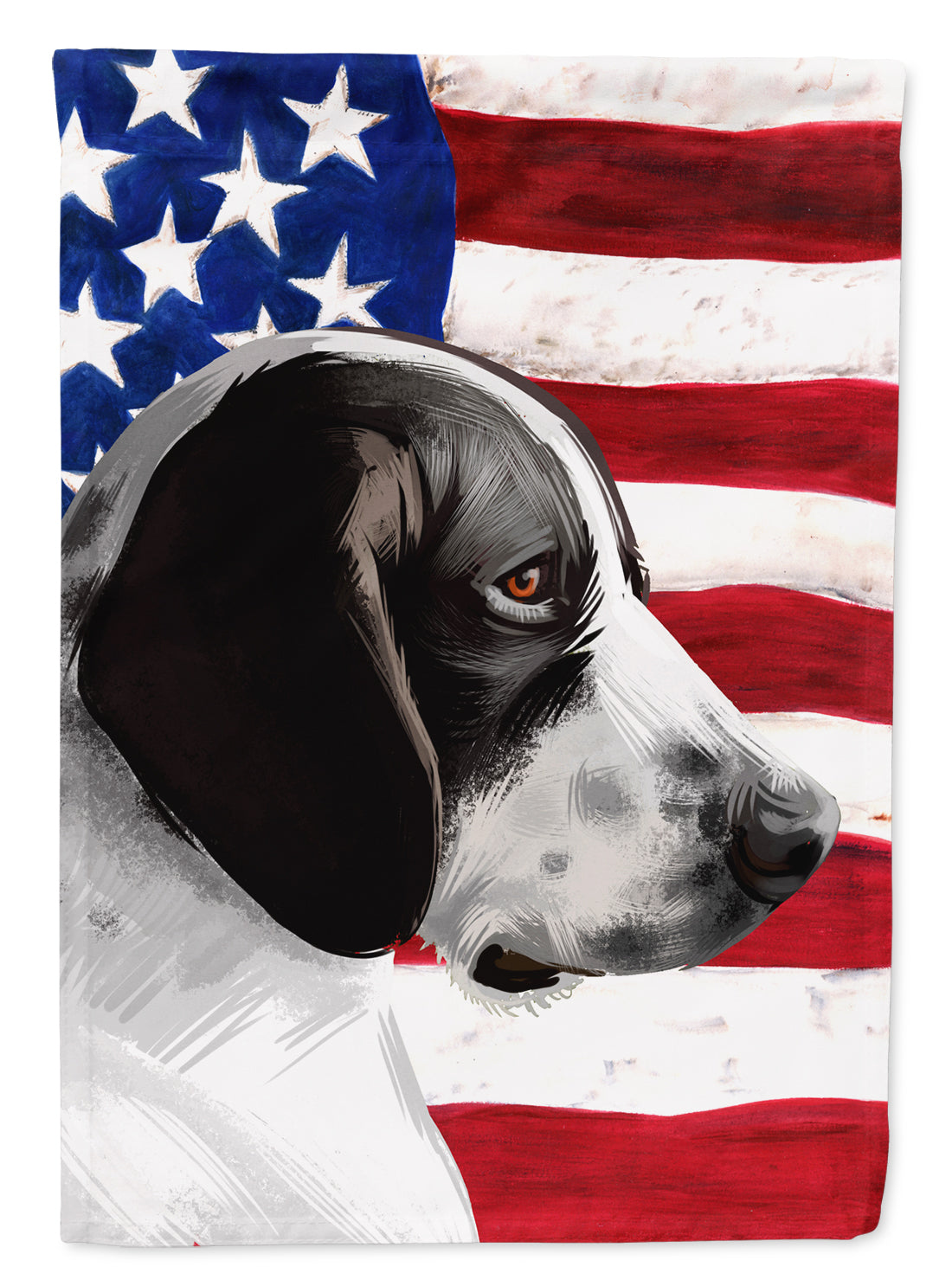 Braque d'Auvergne Dog American Flag Flag Canvas House Size CK6457CHF  the-store.com.