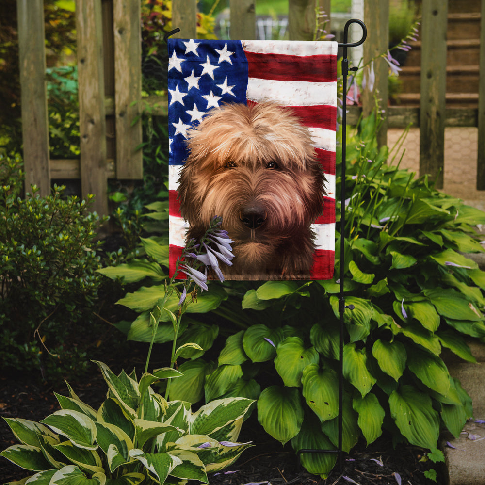 Briard Dog American Flag Flag Garden Size CK6461GF