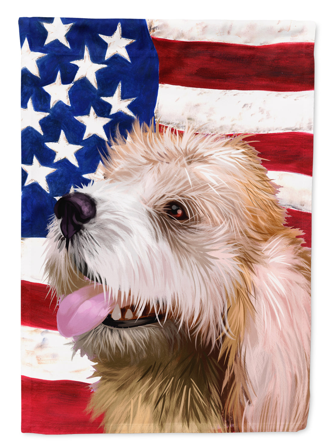 Briquet Griffon Vendeen American Flag Flag Canvas House Size CK6462CHF  the-store.com.