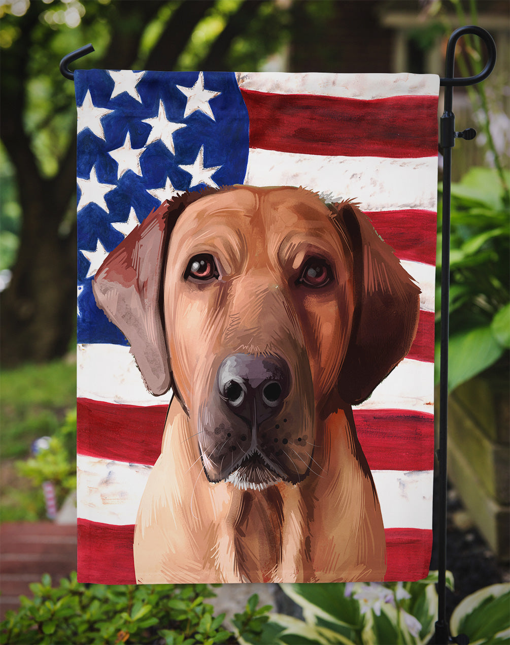 Broholmer Dog American Flag Flag Garden Size CK6463GF  the-store.com.