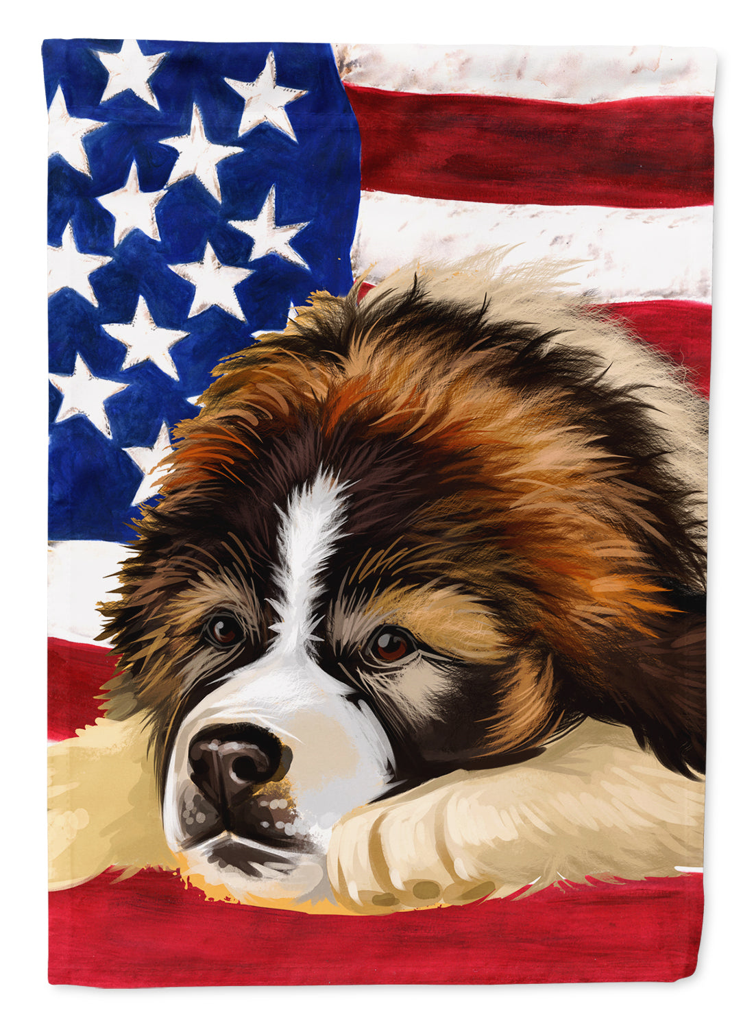 Bucovina Shepherd Dog American Flag Flag Canvas House Size CK6465CHF  the-store.com.