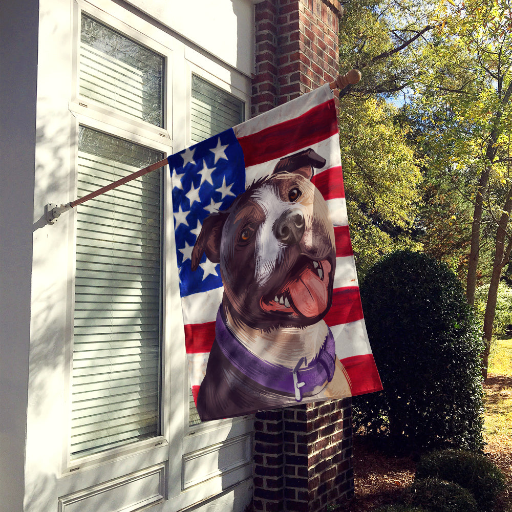 Bull Terrier Dog American Flag Flag Canvas House Size CK6467CHF  the-store.com.