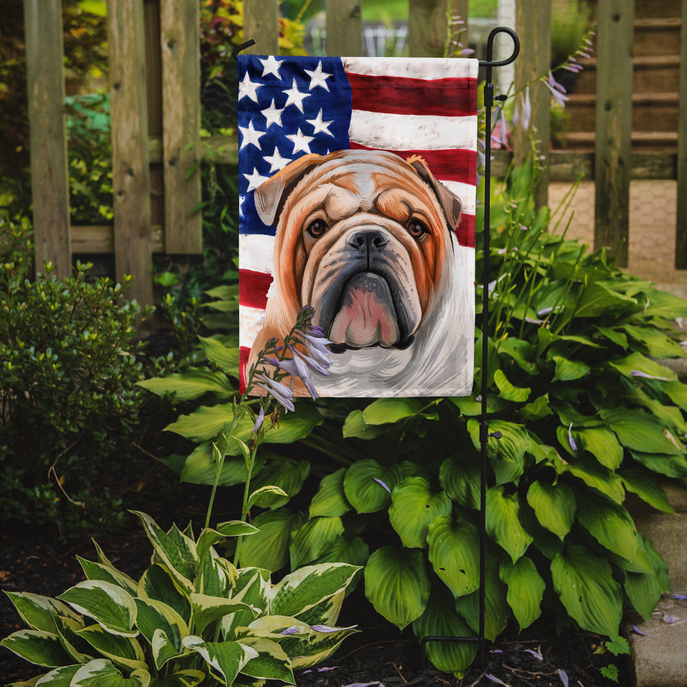 English Bulldog Dog American Flag Flag Garden Size CK6468GF  the-store.com.