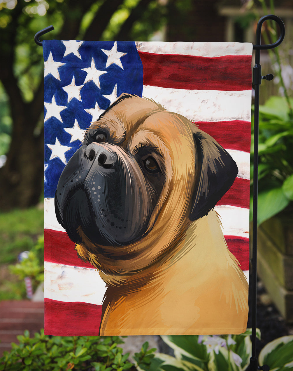 Bullmastiff Dog American Flag Flag Garden Size CK6469GF  the-store.com.