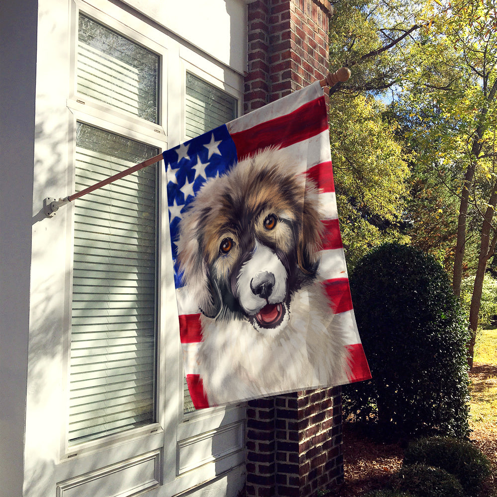 Carpathian Shepherd Dog American Flag Flag Canvas House Size CK6478CHF  the-store.com.