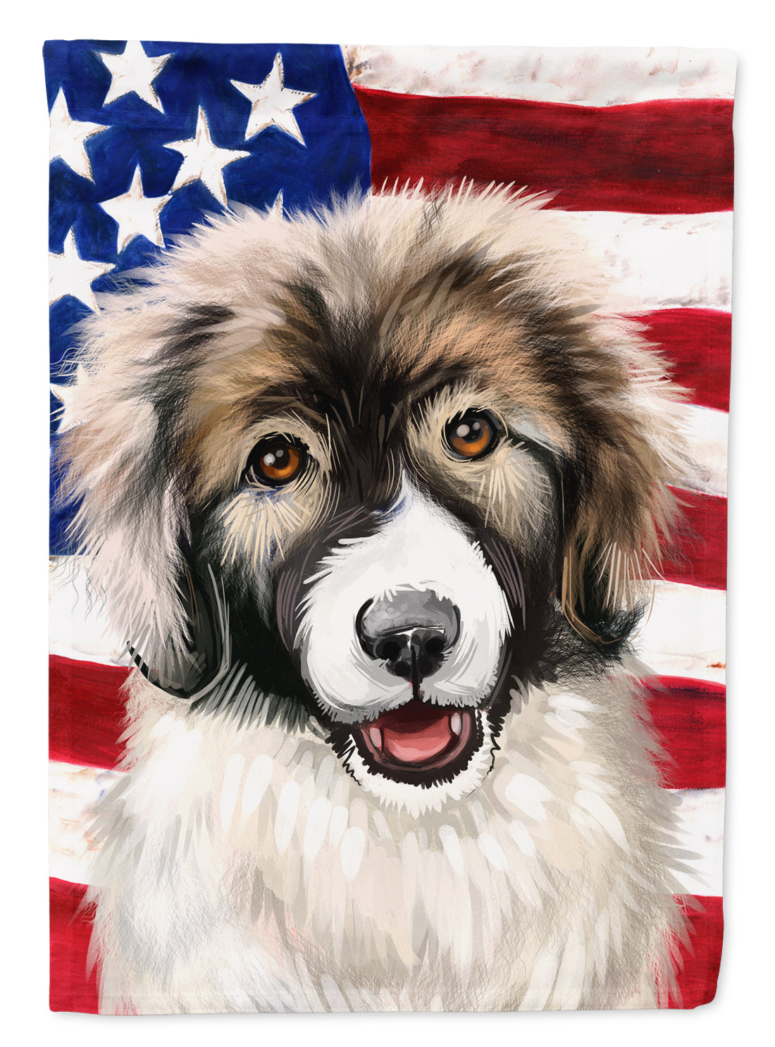 Carpathian Shepherd Dog American Flag Flag Canvas House Size CK6478CHF  the-store.com.